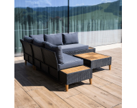Záhradný nábytok z umelého ratanu Malkom - čierna / sivá / prírodná