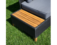 Záhradný nábytok z umelého ratanu Malkom - čierna / sivá / prírodná