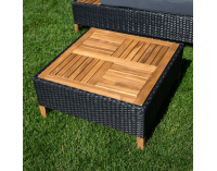 Záhradný nábytok z umelého ratanu Malkom - čierna / sivá / prírodná