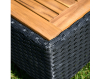 Záhradný nábytok z umelého ratanu Malkom - čierna / sivá / prírodná