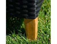 Záhradný nábytok z umelého ratanu Malkom - čierna / sivá / prírodná