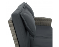 Záhradná pohovka z umelého ratanu Malory - sivá / prírodná