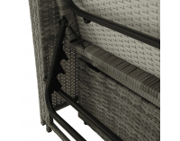 Záhradná pohovka z umelého ratanu Malory - sivá / prírodná