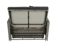 Záhradná pohovka z umelého ratanu Malory - sivá / prírodná