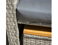 Záhradná pohovka z umelého ratanu Malory - sivá / prírodná