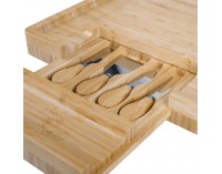 Drevená doska na krájanie syra Mandol - prírodná / strieborná