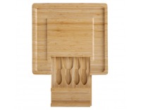 Drevená doska na krájanie syra Mandol - prírodná / strieborná