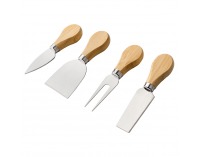 Drevená doska na krájanie syra Mandol - prírodná / strieborná