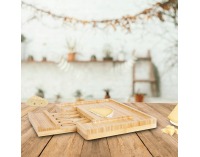 Drevená doska na krájanie syra Mandol - prírodná / strieborná