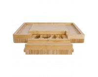 Drevená doska na krájanie syra Mandol - prírodná / strieborná