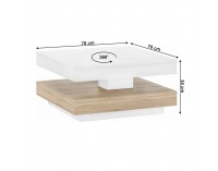Konferenčný stolík Mandy - biela / dub sonoma