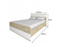 Posteľový rám Leira 160 - dub wellington / biela