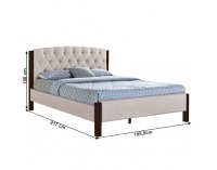 Manželská posteľ s roštom Elena New 180x200 cm - piesková / tmavý orech