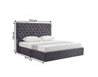 Manželská posteľ s roštom Nadia 160x200 cm - tmavosivá
