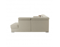 Rohová sedačka U s rozkladom a úložným priestorom Marieta P - béžová / tehlová