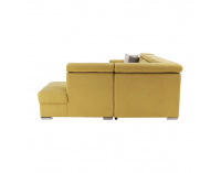 Rohová sedačka U s rozkladom a úložným priestorom Marieta P - žltá / hnedá