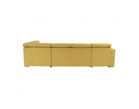 Rohová sedačka U s rozkladom a úložným priestorom Marieta P - žltá / hnedá