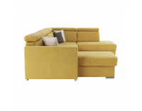 Rohová sedačka U s rozkladom a úložným priestorom Marieta P - žltá / hnedá