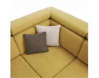 Rohová sedačka U s rozkladom a úložným priestorom Marieta P - žltá / hnedá