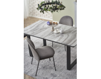 Rozkladací jedálenský stôl Marley - biely mramor / čierna