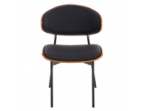 Jedálenská stolička Marsia - čierna / orech / čierna