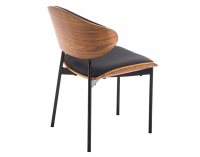 Jedálenská stolička Marsia - čierna / orech / čierna