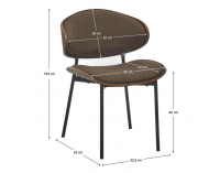 Jedálenská stolička Marsia - hnedá / orech / čierna
