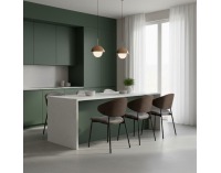 Jedálenská stolička Marsia - sivá / orech / čierna