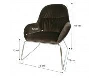 Kreslo Martel - tmavosivá / chróm