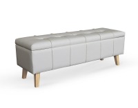 Čalúnená lavica s úložným priestorom Massimo - biela / prírodná