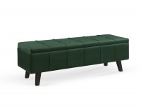 Čalúnená lavica s úložným priestorom Massimo - tmavozelená (Velvet) / čierna