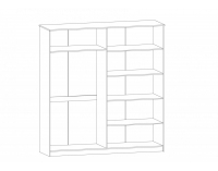 Štvordverová šatníková skriňa so zrkadlom Mateo W-4D - dub sonoma / biela