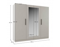 Šatníková skriňa so zrkadlom Matisa - kašmír