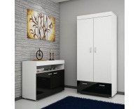 Komoda Max MAX-01 - biela / čierny lesk