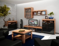 Obývacia izba Max - slivka / čierny lesk