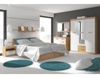 Manželská posteľ s roštom Maximus MXS-18 160 - dub artisan / biely lesk