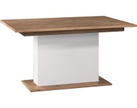 Rozkladací jedálenský stôl Como CM-S1 - biely vysoký lesk / dub Como