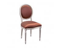 Rustikálna jedálenská stolička Krzeslo T - biela patyna / červený vzor (A4 0802)