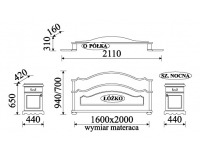 Rustikálna manželská posteľ s roštom Ol-Tar O 160 - toffi svetlý