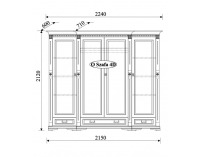 Rustikálna šatníková skriňa so zrkadlom Orfeusz O 4D - toffi