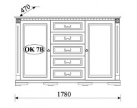 Rustikálna komoda Orfeusz O-K7B - toffi
