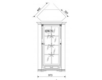 Rustikálna rohová vitrína Orfeusz O-W/N - toffi