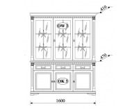 Rustikálna vitrína Orfeusz O-W3K3 - toffi
