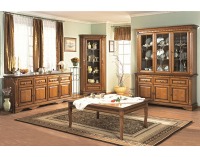 Rustikálna šatníková skriňa so zrkadlom Orfeusz O 6D - toffi