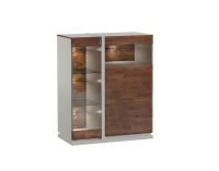 Vitrína s osvetlením Siena SI-KB2 L - dub mocca / biela