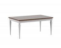 Rozkladací jedálenský stôl Torino TO-S1 - biely vysoký lesk / dub Torino