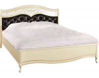 Rustikálna manželská posteľ Verona V-A/N 160 - krém patyna / čierna