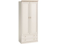 Rustikálna šatníková skriňa Verona V2D-14P - biela patyna