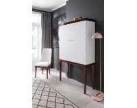 Barová skrinka Via VI KB/P - biely mat / mahagón vysoký lesk