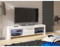 TV stolík Flex - biela / biely vysoký lesk